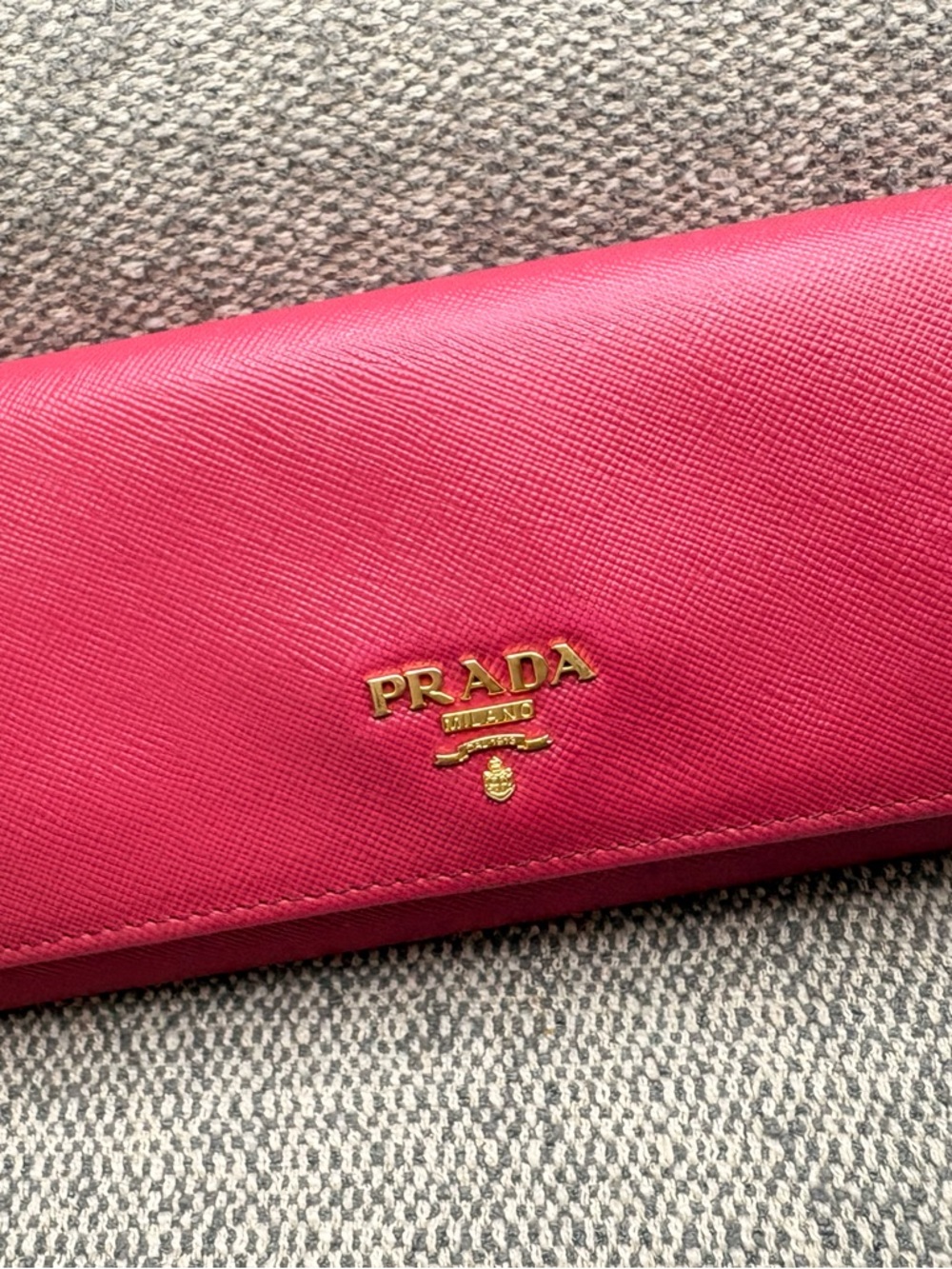 Prada Saffiano Leather Wallet - Fuchsia Pink - Picture 9 of 15